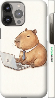 3D пластиковый матовый чехол 'Funny Capybara CEO Working' для iPhone 13 Pro Max изображение 1