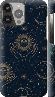 3D пластиковый матовый чехол 'Celestial Harmony: Sun & Moon Gold Mystic Pattern' для iPhone 13 Pro Max изображение 13
