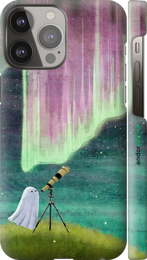 3D пластиковый матовый чехол Привидение и звезды для Apple iPhone 13 Pro Max - 6443m-2371 изображение 