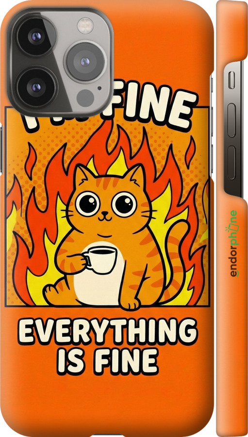 3D пластиковый матовый чехол Funny Cat для Apple iPhone 13 Pro Max - 6786m-2371 изображение 