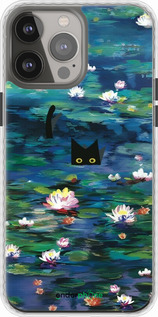 Чохол Bumper чехол с изображением водяных лилий и кошек для Apple iPhone 13 Pro Max - 6257pc-2371 изображение 