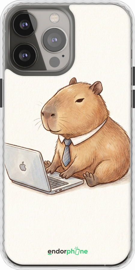 Чохол Bumper чехол Funny Capybara CEO Working для Apple iPhone 13 Pro Max - 6777pc-2371 изображение 