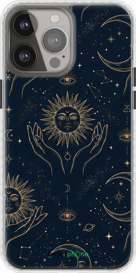 Чохол Bumper чехол Celestial Harmony: Sun & Moon Gold Mystic Pattern для Apple iPhone 13 Pro Max - 6778pc-2371 изображение 