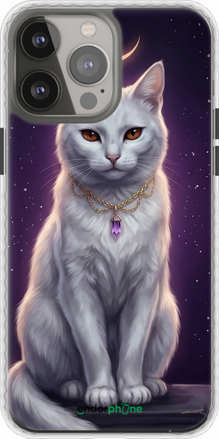 Чохол Bumper чехол Mystic White Cat Gothic Dark Purple Gold для Apple iPhone 13 Pro Max - 6805pc-2371 изображение 