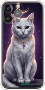 Силіконовий протиударний с посиленими кутами чехол Mystic White Cat Gothic Dark Purple Gold для Apple iPhone 13 Pro Max - 6805sp-2371 изображение 