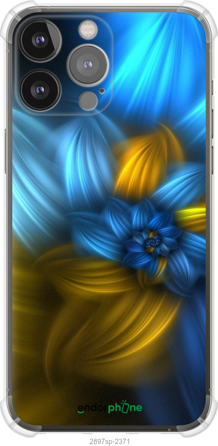 

Силіконовий протиударний с посиленими кутами чохол "Візерунок 46" для iPhone 13 Pro Max, Синій