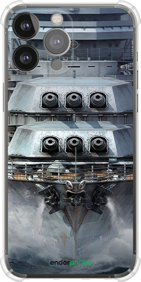 Силикон с усиленными углами чехол Линкор, world of tanks, wargaming, военный корабль для Apple iPhone 13 Pro Max - 6453sp-2371 изображение 