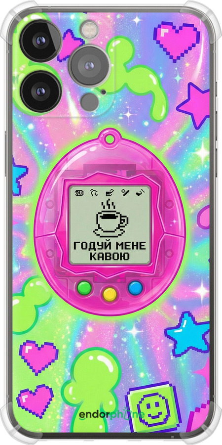 Силіконовий протиударний с посиленими кутами чехол Y2K Aesthetic Retro Pet: Годуй мене кавою для Apple iPhone 13 Pro Max - 6784sp-2371 изображение 