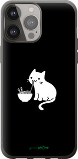 2D пластиковый чехол С милым котом на черном фоне для Apple iPhone 13 Pro Max - 6528t-2371 изображение 