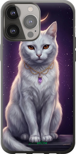 Силиконовый чехол Mystic White Cat Gothic Dark Purple Gold для Apple iPhone 13 Pro Max - 6805u-2371 изображение 