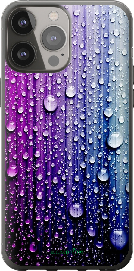

2D пластиковий чохол "Краплини води" для iPhone 13 Pro Max, Синій