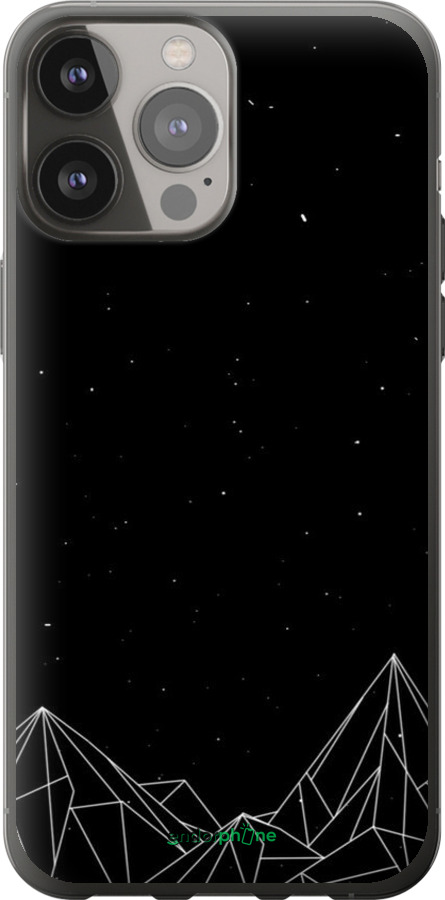 2D пластиковий чехол Чорно білі абстрактні гори для Apple iPhone 13 Pro Max - 6437t-2371 изображение 