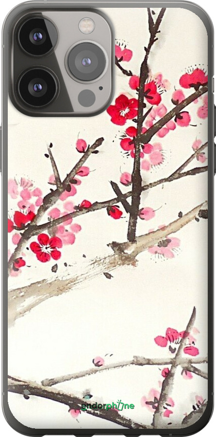 2D пластиковый чехол Принт с изображением цветения сакуры для Apple iPhone 13 Pro Max - 6545t-2371 изображение 