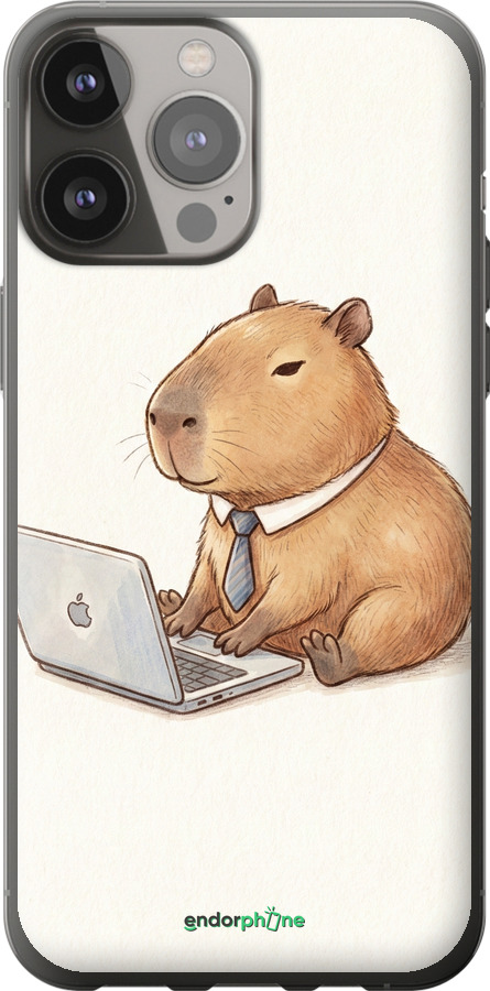 Силіконовий чехол Funny Capybara CEO Working для Apple iPhone 13 Pro Max - 6777u-2371 изображение 