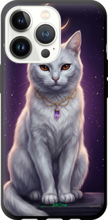 TPU чехол Mystic White Cat Gothic Dark Purple Gold для Apple iPhone 13 Pro - 6805b-2372 изображение 