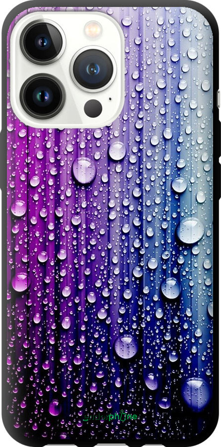 

TPU чорний чохол "Краплини води" для iPhone 13 Pro, Синій