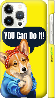 3D пластиковий матовий чехол чехол с корги You Can Do It для Apple iPhone 13 Pro - 6184m-2372 изображение 