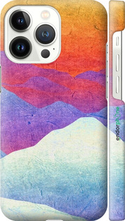3D пластиковий матовий чехол Гірський захід сонця для Apple iPhone 13 Pro - 6479m-2372 изображение 