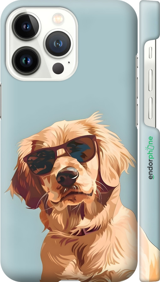 3D пластиковий матовий чехол Пес в очках для Apple iPhone 13 Pro - 6381m-2372 изображение 