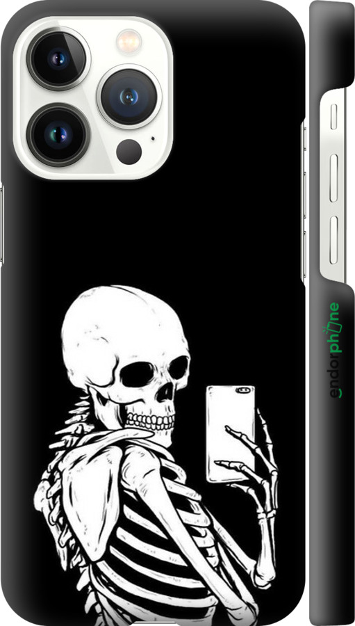 3D пластиковий матовий чехол Скелет робить Selfie для Apple iPhone 13 Pro - 6535m-2372 изображение 