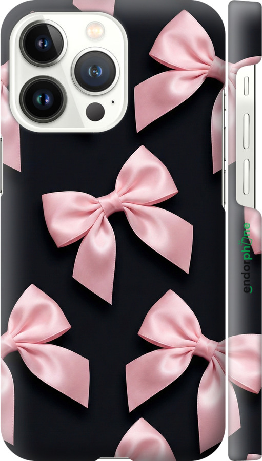 3D пластиковый матовый чехол Coquette Ribbons Dark Coquette для Apple iPhone 13 Pro - 6767m-2372 изображение 