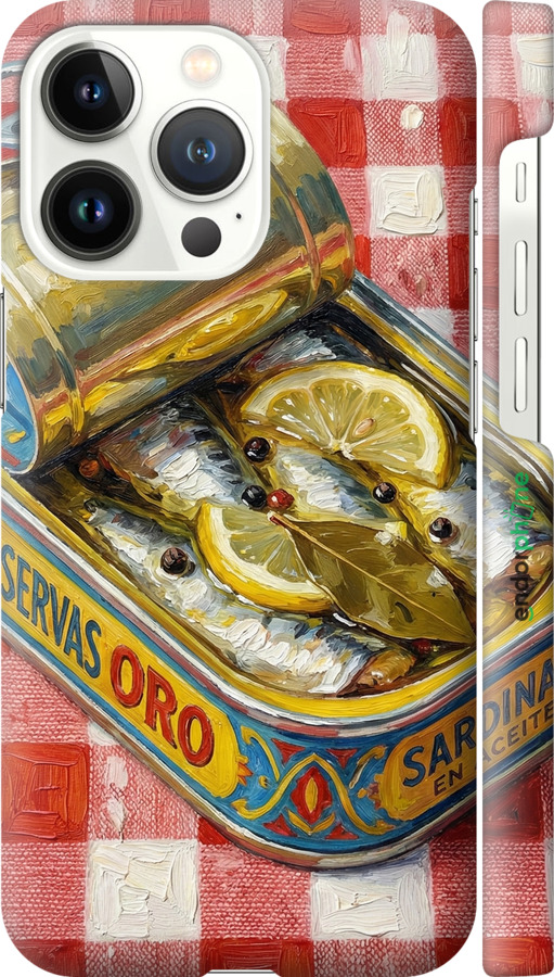 3D пластиковый матовый чехол Vintage Sardine Tin Phone для Apple iPhone 13 Pro - 6772m-2372 изображение 