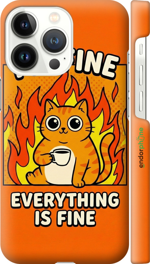 3D пластиковий матовий чехол Funny Cat для Apple iPhone 13 Pro - 6786m-2372 изображение 