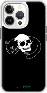 Чохол Bumper чехол Із зображенням кота та черепа для Apple iPhone 13 Pro - 6491pc-2372 изображение 