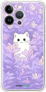 Силикон с усиленными углами чехол Котик в цветах для Apple iPhone 13 Pro - 6390sp-2372 изображение 