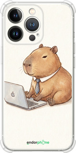 Силіконовий протиударний с посиленими кутами чехол Funny Capybara CEO Working для Apple iPhone 13 Pro - 6777sp-2372 изображение 
