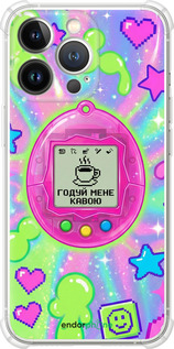 Силикон с усиленными углами чехол Y2K Aesthetic Retro Pet: Годуй мене кавою для Apple iPhone 13 Pro - 6784sp-2372 изображение 