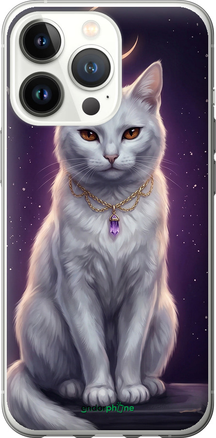 2D пластиковый чехол Mystic White Cat Gothic Dark Purple Gold для Apple iPhone 13 Pro - 6805t-2372 изображение 