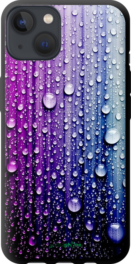 

TPU чорний чохол "Краплини води" для iPhone 13, Синій