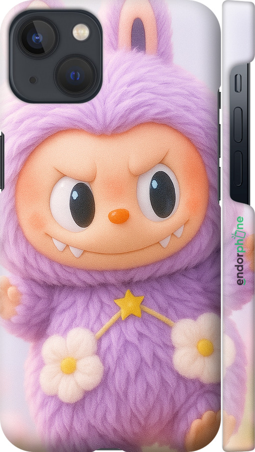 3D пластиковый матовый чехол Лабубу для Apple iPhone 13 - 6708m-2374 изображение 