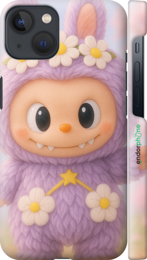 3D пластиковий матовий чехол Лабубу 1 для Apple iPhone 13 - 6709m-2374 изображение 