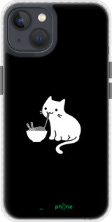 Чехол Bumper чехол С милым котом на черном фоне для Apple iPhone 13 - 6528pc-2374 изображение 
