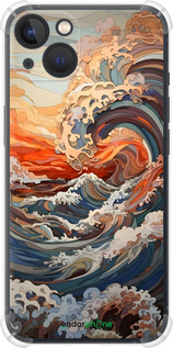 Силикон с усиленными углами чехол Арт волны для Apple iPhone 13 - 6324sp-2374 изображение 