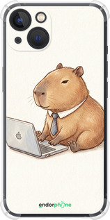 Силикон с усиленными углами чехол Funny Capybara CEO Working для Apple iPhone 13 - 6777sp-2374 изображение 