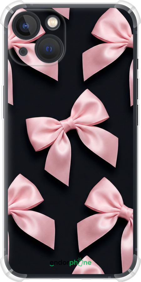 Силіконовий протиударний с посиленими кутами чехол Coquette Ribbons Dark Coquette для Apple iPhone 13 - 6767sp-2374 изображение 