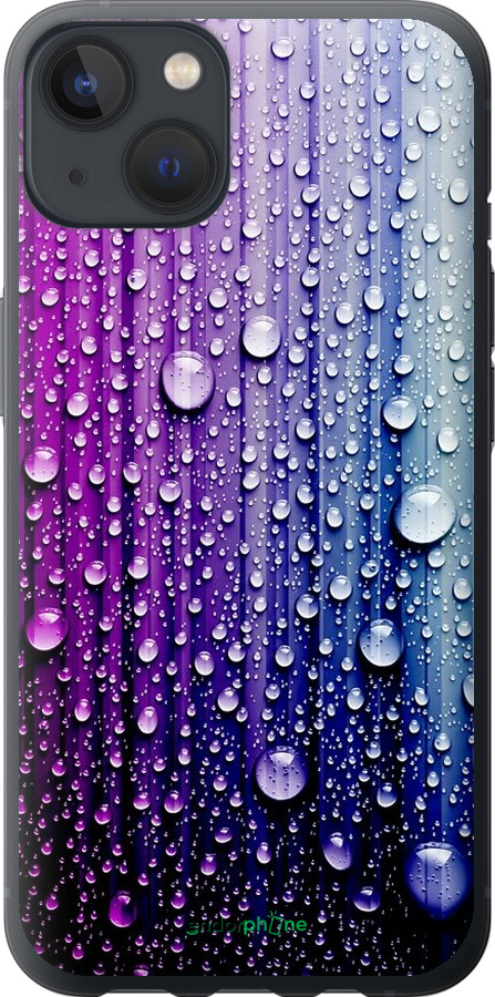 

2D пластиковий чохол "Краплини води" для iPhone 13, Синій