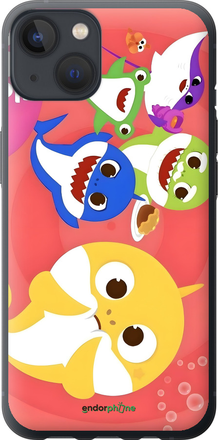 Силиконовый чехол Бейби Шаркс для Apple iPhone 13 - 6305u-2374 изображение 