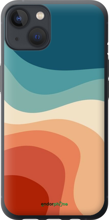 Силиконовый чехол В стиле ретро с волнами для Apple iPhone 13 - 6531u-2374 изображение 
