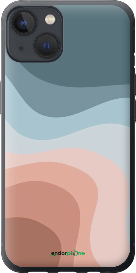 Силиконовый чехол С синими и розовыми волнами в стиле ретро для Apple iPhone 13 - 6532u-2374 изображение 