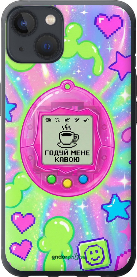 Силіконовий чехол Y2K Aesthetic Retro Pet: Годуй мене кавою для Apple iPhone 13 - 6784u-2374 изображение 