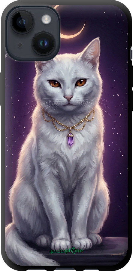 TPU чехол Mystic White Cat Gothic Dark Purple Gold для Apple iPhone 14 Plus - 6805b-2645 изображение 