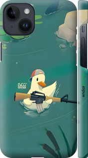 3D пластиковый матовый чехол Уточка с автоматом для Apple iPhone 14 Plus - 6356m-2645 изображение 