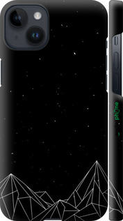 3D пластиковий матовий чехол Чорно білі абстрактні гори для Apple iPhone 14 Plus - 6437m-2645 изображение 