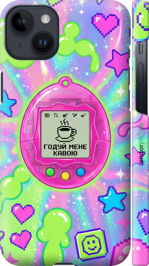 3D пластиковый матовый чехол Y2K Aesthetic Retro Pet: Годуй мене кавою для Apple iPhone 14 Plus - 6784m-2645 изображение 