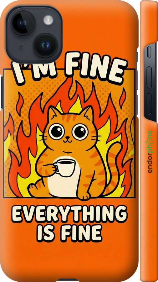 3D пластиковый матовый чехол Funny Cat для Apple iPhone 14 Plus - 6786m-2645 изображение 