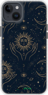 Чехол Bumper MagSafe чехол Celestial Harmony: Sun & Moon Gold Mystic Pattern для Apple iPhone 14 Plus - 6778pm-2645 изображение 